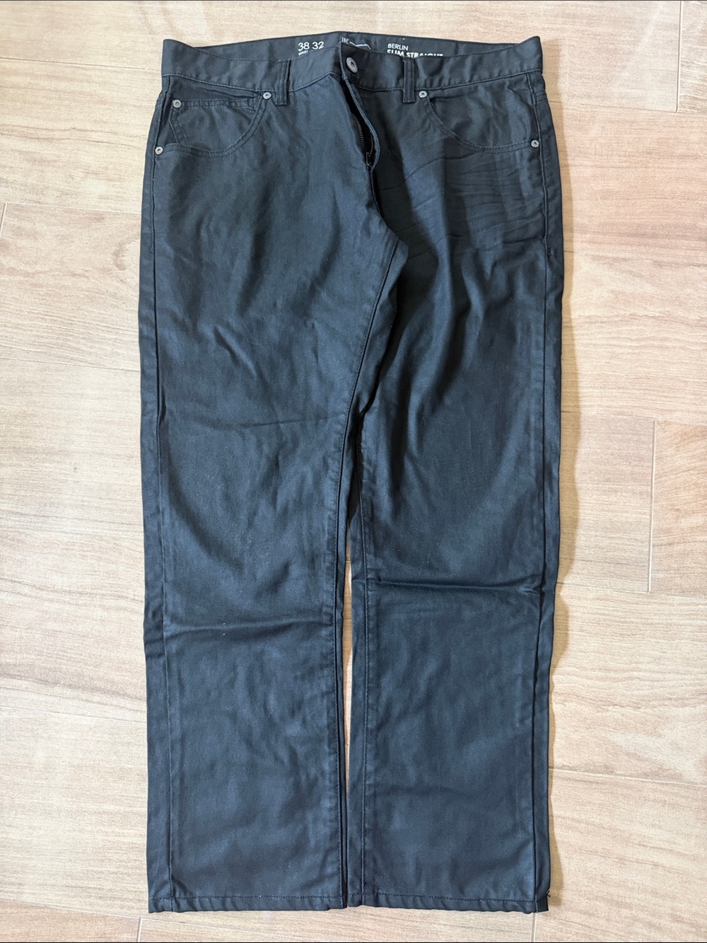 Men's Inc Black Slim Straight-Leg Jeans